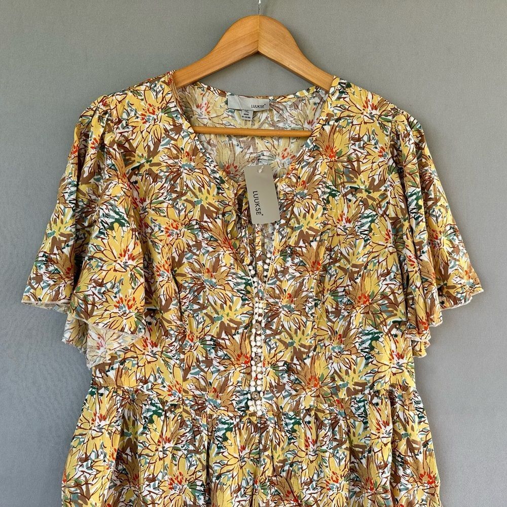 🎉5 for $45🎉 NWT Luukse Top Blouse Shirt Sizd 1XL - Picture 2 of 10